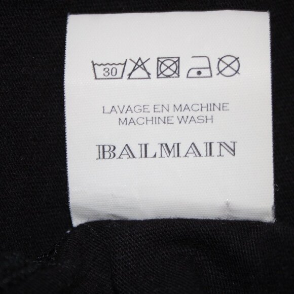 Balmain Paris Sz 38 Black White '#Do You Speak Balmain' Cotton Oversize T Shirt - Picture 11 of 14